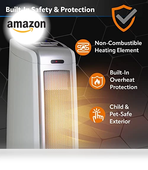 Oscillating Ceramic Tower Space Heater with Timer and Overheat Protection — Portable Heating Solutions, Lasko