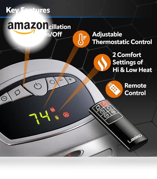 Digital Ceramic Tower Heater with Remote Control — Air Moisturizers, Lasko