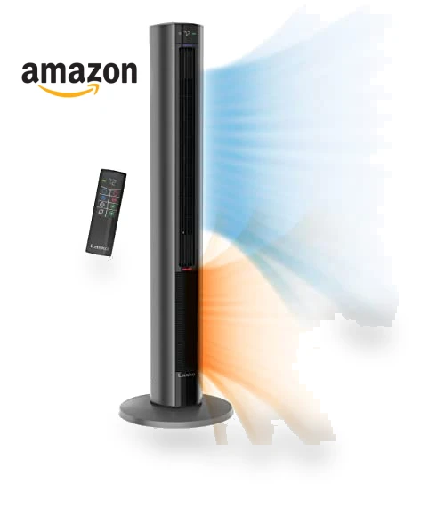 Oscillating All Season Tower Fan and Space Heater — Vertical Air Circulators, Lasko
