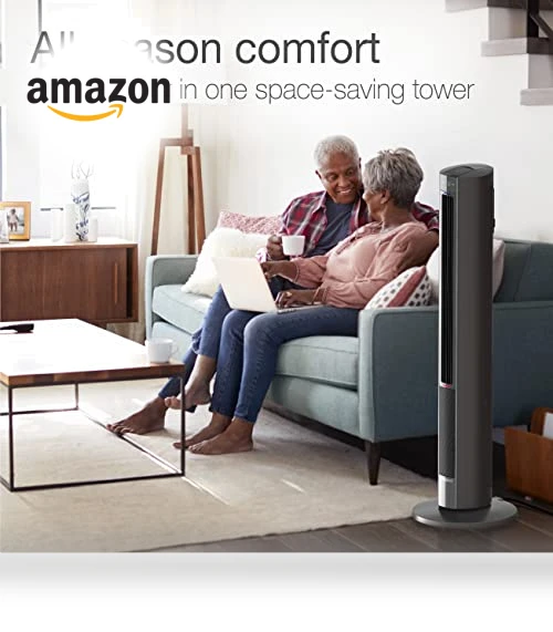 Oscillating All Season Tower Fan and Space Heater — Vertical Air Circulators, Lasko
