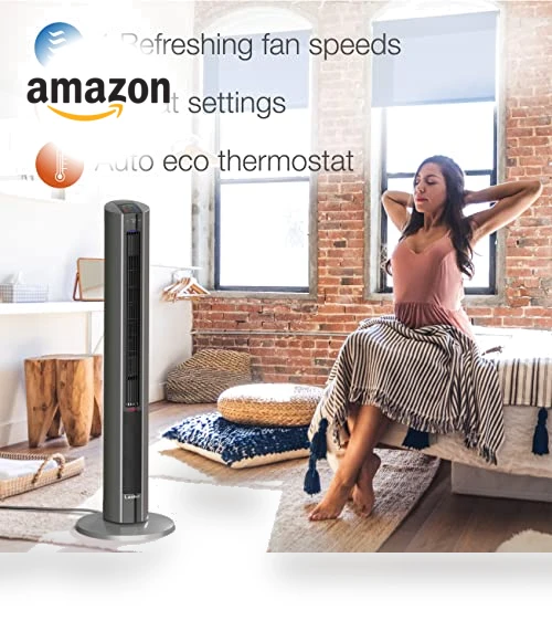 Oscillating All Season Tower Fan and Space Heater — Vertical Air Circulators, Lasko