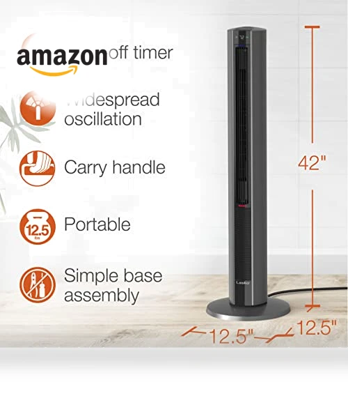 Oscillating All Season Tower Fan and Space Heater — Vertical Air Circulators, Lasko
