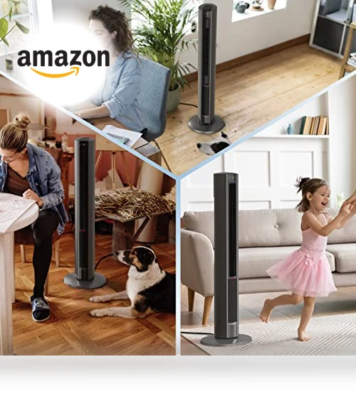 Oscillating All Season Tower Fan and Space Heater — Vertical Air Circulators, Lasko