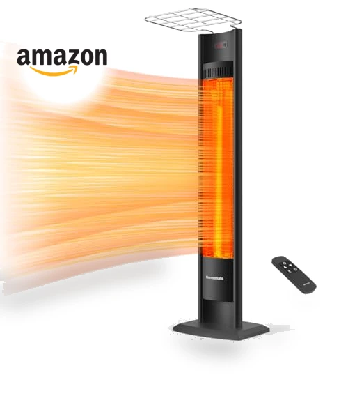 Outdoor Indoor Electric Patio Heater, 1500W Portable Tower Infrared Heater — Patio Heaters, thermomate