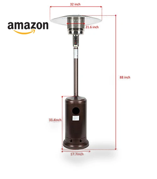 Outdoor Propane Patio Heater with Umbrella Dome 48,000 BTU — Patio Heaters, MIXBIRLY