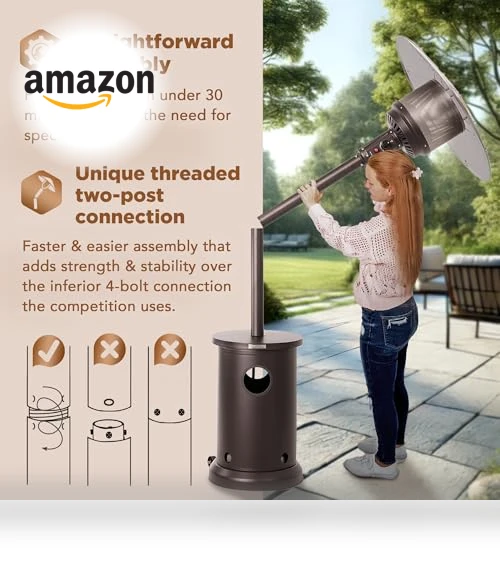 Portable Outdoor Propane Patio Heater with Table — Parts, Aspect Living