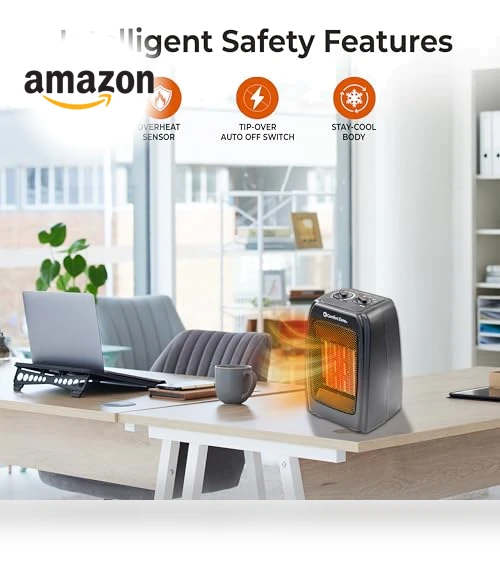 Personal Energy Save Ceramic Heater - 1500W Portable with Adjustable Thermostat — Portable Heating Solutions, Comfort Zone
