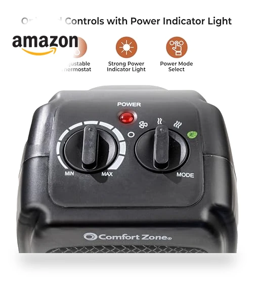 Personal Energy Save Ceramic Heater - 1500W Portable with Adjustable Thermostat — Portable Heating Solutions, Comfort Zone