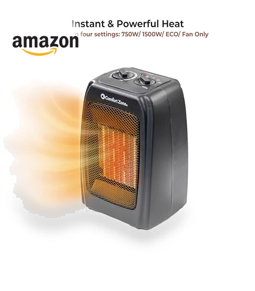 Personal Energy Save Ceramic Heater - 1500W Portable with Adjustable Thermostat — Portable Heating Solutions, Comfort Zone