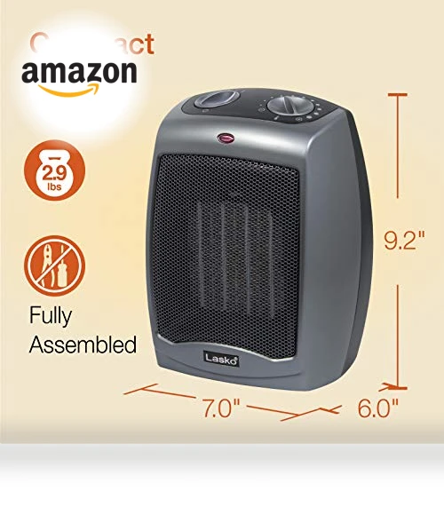 Portable Indoor Electric Ceramic Space Heater with Thermostat — Portable Heating Solutions, Lasko