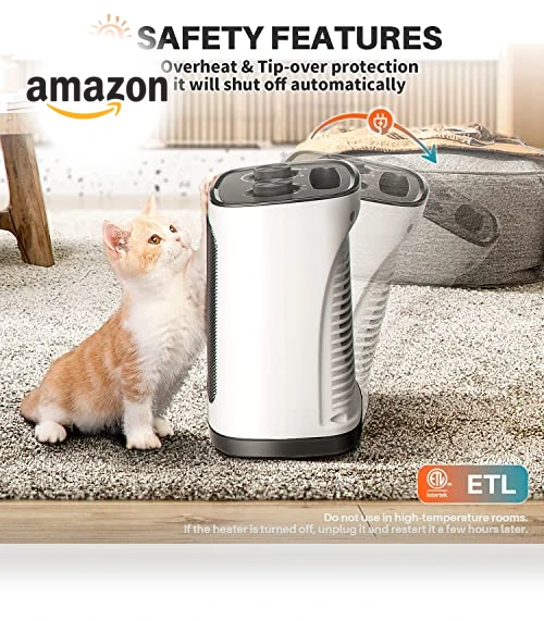 Portable Electric Space Heater with Thermostat, 1500W — Portable Heating Solutions, Kismile