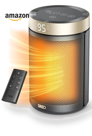 Portable Electric Space Heater with Thermostat and Remote, 1500W PTC Ceramic Fast Safety Heat — Portable Heating Solutions, Dreo