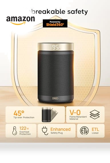 Portable Electric Space Heater with Thermostat and Remote, 1500W PTC Ceramic Fast Safety Heat — Portable Heating Solutions, Dreo