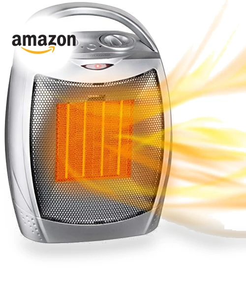 Portable Electric Space Heater with Thermostat, 1500W/750W Safe and Quiet Ceramic Heater Fan — Portable Heating Solutions, GiveBest