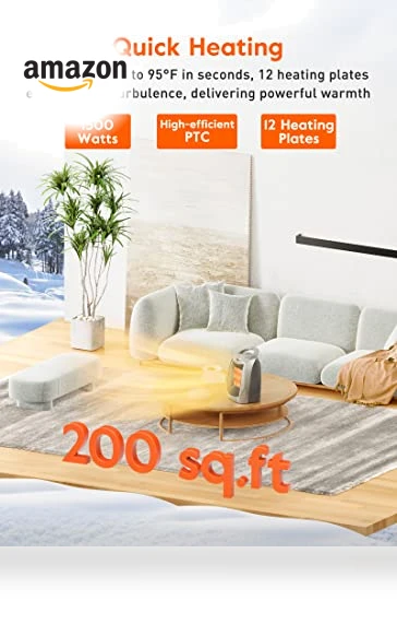 Portable Electric Space Heater with Thermostat, 1500W/750W Safe and Quiet Ceramic Heater Fan — Portable Heating Solutions, GiveBest