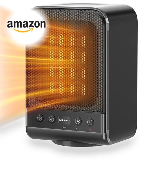 Portable Electric Space Heater with Thermostat, 1500W PTC Fast Heating — Portable Heating Solutions, Lerat