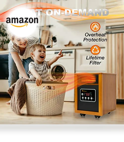 Portable Space Heater with Remote Control, 1500-Watt — Heater Spare Components, Dr Infrared Heater