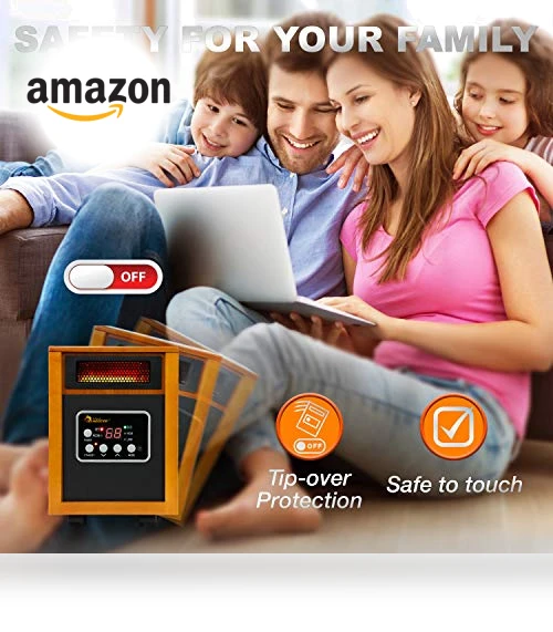 Portable Space Heater with Remote Control, 1500-Watt — Heater Spare Components, Dr Infrared Heater