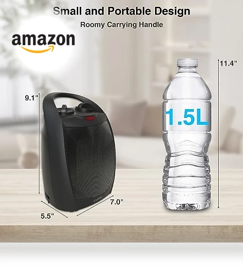Portable Ceramic Space Heater with Fan - 1500W, 200 Sq Ft Coverage — Portable Heating Solutions, Lutntc