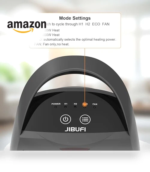 Portable Ceramic Space Heater with Thermostat & Remote Control — Home Climate Control, JIBUFI