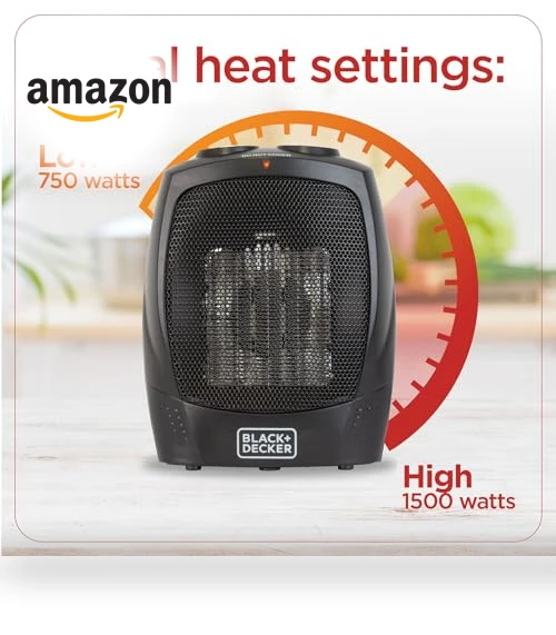 Portable Space Heater with Carry Handle, 1500W — Portable Heating Solutions, BLACK+DECKER