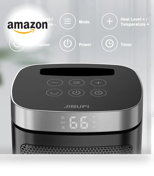 Portable Space Heater with Remote Control - 1500W PTC Electric Heater for Indoor Use — Portable Heating Solutions, JIBUFI