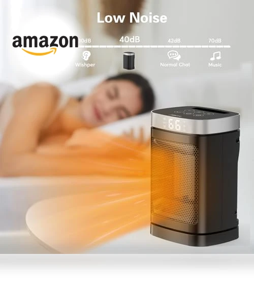 Portable Space Heater with Remote Control - 1500W PTC Electric Heater for Indoor Use — Portable Heating Solutions, JIBUFI
