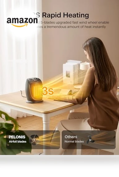 Portable Space Heater with Quiet Cooling & Heating Mode, Tip Over & Overheat Protection — Portable Heating Solutions, PELONIS
