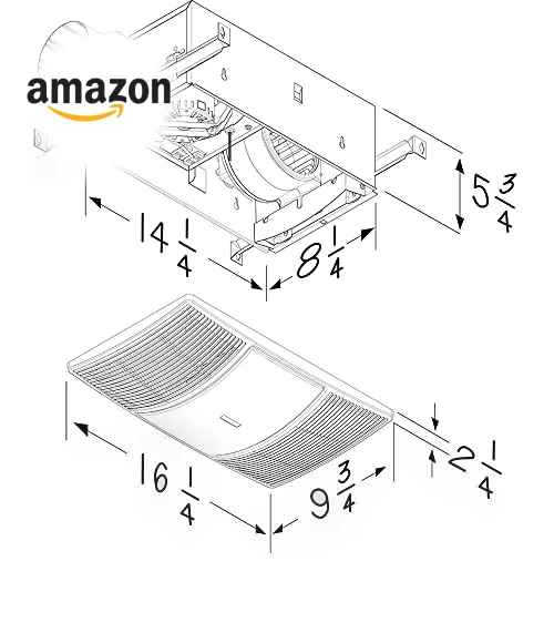 PowerHeat Bathroom Exhaust Fan with Heater and LED Light, 80 CFM — Ceiling Fan Lighting Solutions, Broan-NuTone