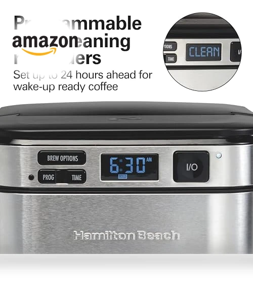 Programmable Drip Coffee Maker, 12 Cups, Front Access Easy Fill — Coffee Makers, Hamilton Beach