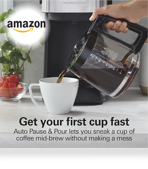 Programmable Drip Coffee Maker, 12 Cups, Front Access Easy Fill — Coffee Makers, Hamilton Beach