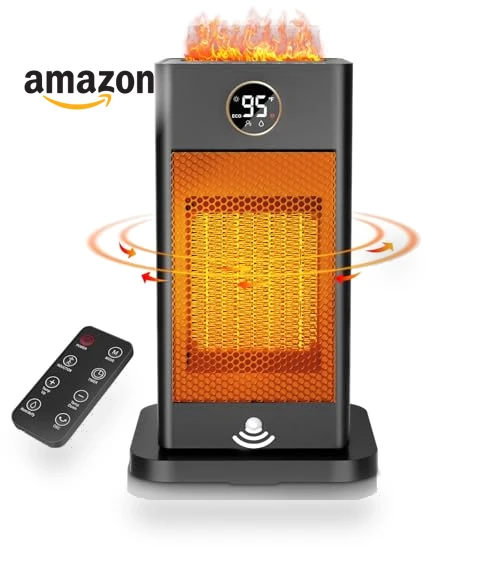 1500W PTC Fast Heating Space Heater with Humidifier and 3D Flame Effect — Portable Heating Solutions, Verminget