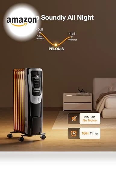 Radiator Heater for Indoor Use with Remote, Thermostat & LED Display — Portable Heating Solutions, PELONIS
