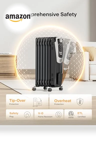 Radiator Heater for Indoor Use with Remote, Thermostat & LED Display — Portable Heating Solutions, PELONIS