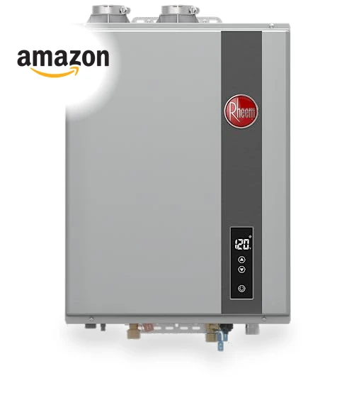 9.5 GPM Residential Indoor Natural Gas Tankless Water Heater — Gas-Powered Room Warmers, Rheem