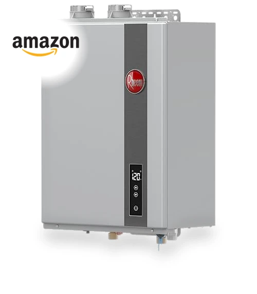 9.5 GPM Residential Indoor Natural Gas Tankless Water Heater — Gas-Powered Room Warmers, Rheem