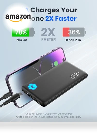 Slimmest 10000mAh Portable Charger with USB C in&out — Charging Solutions, INIU
