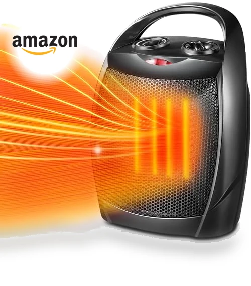 Small Electric Space Heater with Adjustable Thermostat, Portable Ceramic Heater Fan for Office — Portable Heating Solutions, Kismile