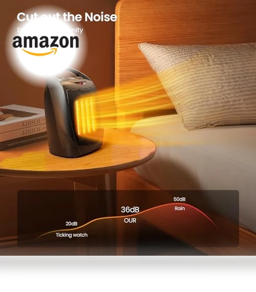 Small Electric Space Heater with Adjustable Thermostat, Portable Ceramic Heater Fan for Office — Portable Heating Solutions, Kismile
