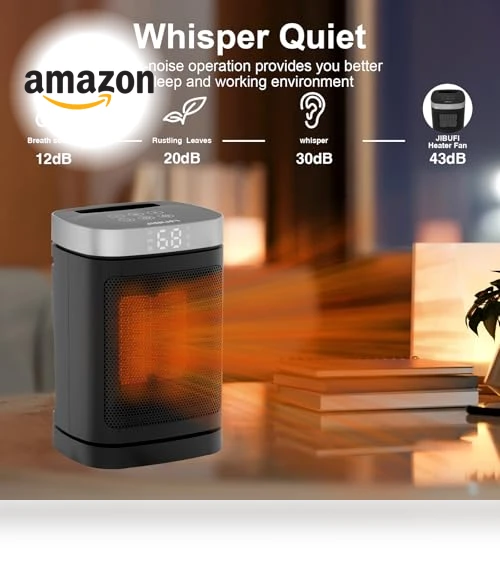 Portable Space Heater with 70° Rotation - 1500W PTC Electric Heater — Portable Heating Solutions, JIBUFI