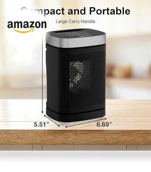 Portable Space Heater with 70° Rotation - 1500W PTC Electric Heater — Portable Heating Solutions, JIBUFI