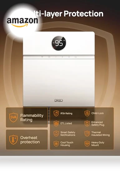 Smart Wall Heater with Remote Control, Alexa Compatibility, 30° Oscillation — Portable Heating Solutions, Dreo