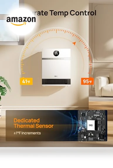 Smart Wall Heater with Remote Control, Alexa Compatibility, 30° Oscillation — Portable Heating Solutions, Dreo