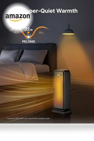 Space Heater Indoor With Oscillation & Remote, Portable With Thermostat & Timer, Ceramic Desk for Bedroom Home Office — Portable Heating Solutions, PELONIS