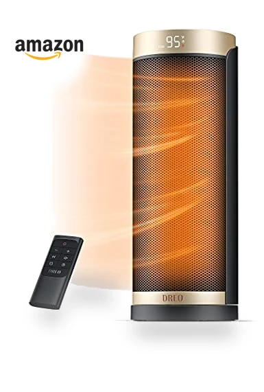 PTC Ceramic Space Heater with Remote, 70° Oscillation, 1500W Fast Heating — Portable Heating Solutions, Dreo