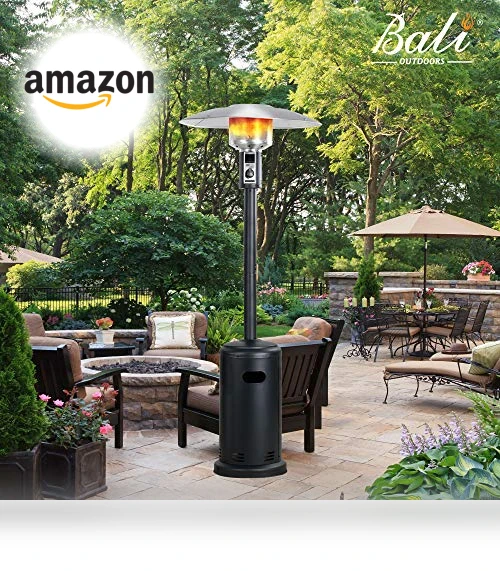 Tall Standing Gas Patio Heater with Wheels, 40,000 BTU — Patio Heaters, BALI OUTDOORS