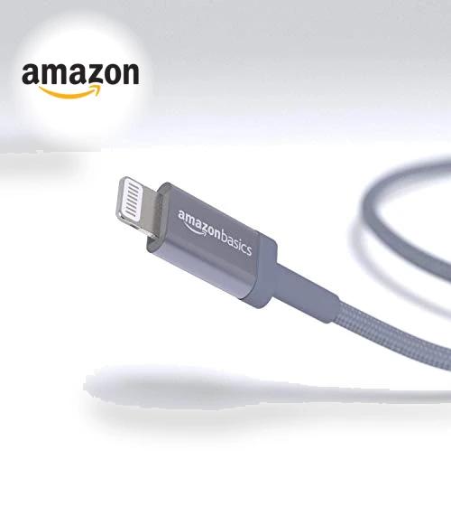 MFi Certified Fast Charging USB-C to Lightning Nylon Braided Charger Cable — Lightning, Amazon Basics