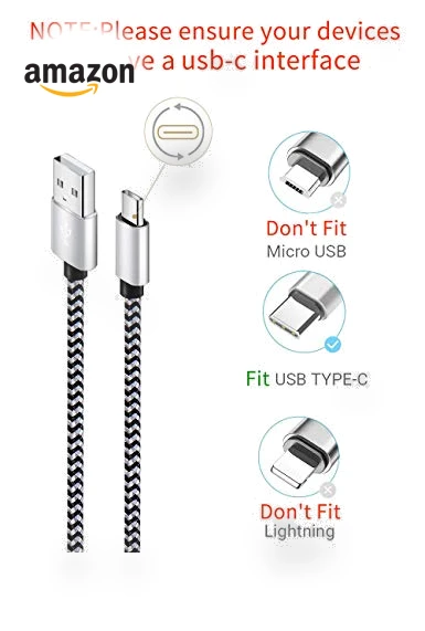 USB Type C Fast Charging Cable 5 Pack - 6Ft 3A Braided — Charging Solutions, Teeind
