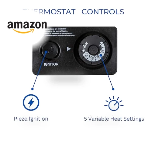Ventless Propane Gas Blue Flame Space Heater with Thermostat Control, 10000 BTU — Portable Propane Heaters, ProCom