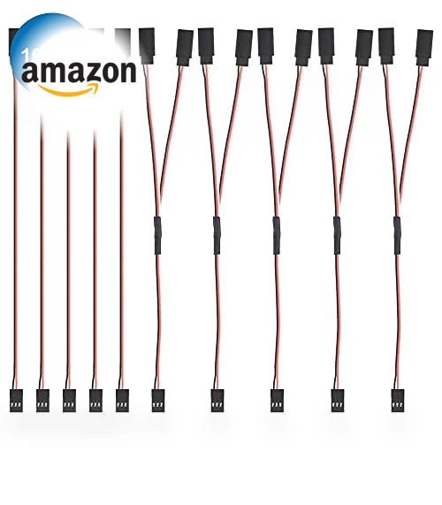 10 Pcs RC Servo Extension and Y Cables for Drones, Cars, Robots — RC Connectors, MMOBIEL